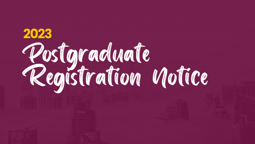 2023 Postgraduate Registration and Fee Schedule